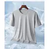 Camiseta Cruzada de Seda Gelada com Toque Fresco Respirável Absorvente de Suor Sem Costura Não Abafante Suor Comute Esportes Versátil Top Liso