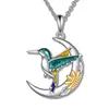Joias Transfronteiriças Moda Europeia e Americana Pingente Lua Pássaro Colar Fofo Joias de Luxo Leve de Nicho Colar de Alta Qualidade para Mulheres Colar Feminino de Alta Gama