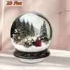 Impresión Plana Transfronteriza 2D Plano Giratorio 360 Globo de Nieve Decoración Central de Navidad