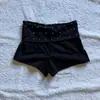 Saia-Calça Feminina Nova Floral Emagrecedora com Cintura Elástica, Barra Franzida Lisa, Design de Florzinha Doce com Laço de Bolo de Verão