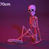 Accesorios de calavera de terror falsos, set de esqueleto, decoración de sala de escape de Halloween, escape de casa embrujada de momia, decoraciones divertidas de cuerpo humano
