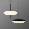 Iluminação de restaurante bar minimalista moderno decoração designer led lâmpada disco voador design arte quarto lustre de cabeceira