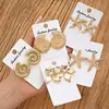 Brincos Han Zhishang de estilo francês de luxo leve, com estrelas-do-mar, conchas e flores, para mulheres, brincos de nicho para atacado