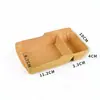 Caja de papel kraft de doble compartimento para uso comercial, adecuada para barbacoa, brochetas fritas, papas fritas, comida para llevar, catering, bocadillos, recipiente de comida desechable de tapa abierta