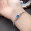 Pulseira de Topázio Natural Amazon Transfronteiriça Prata S925 Pedra Principal 6*8 Joia de Luxo Venda Direta da Fábrica