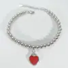 Celebridade da Internet Douyin Mais Vendido Coração Colado Coração de Pêssego Pulseira de Coração Azul Marinho Vermelho Rosa Colagem Pulseira de Esmalte
