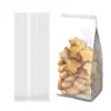 Bolsas Sellables Transparentes Esmeriladas Estilo Acordeón, Bolsas para Galletas de Copo de Nieve, Bolsas de Plástico Autoportantes para Alimentos, Bolsas para Empaquetar Snacks de Repostería