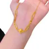 Tienda de Oro Mismo Estilo Juego de Collares Vintage Chapado en Oro Color Arena Dorada Rombo Geométrico Cadena para Clavícula Diseño de Collar