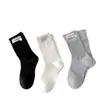 Calcetines de Concha para Mujer Estilo Coreano 2025 Color Sólido Etiqueta de Tela Calcetines de Media Pantorrilla para Primavera, Otoño e Invierno, Calcetines Caídos para Combinar con Zapatos Birkenstock