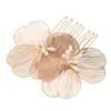 Tocado de Novia Transfronterizo Peine para el Cabello Barroco Flores Doradas Súper Hada Adornos para el Cabello de Novia Accesorios de Boda Retro