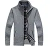 Novo Cardigã Masculino Casual de Lã para o Inverno Manga Longa Moda Malha Urbana Gola Alta Malha Cardigã Masculino