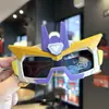 Novo Modelo de Óculos de Sol Polarizados Mech Boy com Luzes e Efeito Brilhante, Óculos de Sol Robô Autobot Cool de Silicone para Bebê