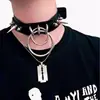 YSF Harajuku Punk Japonés Club Nocturno Chica Suave Gargantilla Negra de Cuero PU para Mujer con Correa para Clavícula