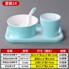  Vajilla creativa de imitación de porcelana nórdica, vajilla de melamina para hotel, juego de mesa comercial de dos colores, juego de cuatro piezas: tazón, plato, taza, palillos