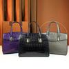 Bolsa de Hombro Tipo Mamá de Cuero Brillante Más Vendida Transfronteriza 2026, Bolso de Mujer de Gran Capacidad con Perlas de Alto Brillo, Elegante Bolso de Mano Platino para Mujer