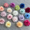 Tela de lana con borde rizado rosa multicolor cabeza de flor de rosa flor de boda especial pared de flores de primavera simulación de cascada de rosas flor