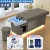 Cama de Shampoo para Terapia Capilar LED de Luxo Leve, Cama Integrada com Circulação de Água e Vaporização para Salão de Beleza, Cama de Fisioterapia Totalmente Reclinável para Lavar o Cabelo