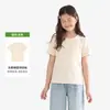 Camiseta de verano de manga corta y cuello redondo para mujer y niños, con corte regular, alta elasticidad, tacto cómodo y un diseño relajado y sin restricciones. Un top básico de color liso