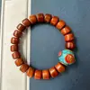 Pulseras de Hueso de Vaca Natural de Xizang para Hombres y Mujeres, Venta al por Mayor de Hueso de Yak Vintage Estilo Étnico Joyería Retro, Cuentas de Barril de Hueso