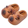 Pantuflas de Algodón de Invierno para Niños Capibara para Niños y Niñas, Calientes, Forradas de Felpa, Impermeables, Uso en Casa, Padre-Hijo, Zapatos Cerrados de Algodón para Bebé