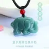 Pingente de Elefante de Jade Natural Grau A Ornamento de Jade Água Azul Área do Templo Transmissão ao Vivo Atacado S6031706