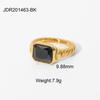 Moda Transfronteriza Europea y Americana Anillo Retro Trendy de Circonita Acero Chapado en Oro de 18 Quilates Anillo de Péptidos de Acero Anillo Joyería para Mujeres