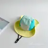Sombrero de Sol Infantil Estilo Primavera Bloques de Color, Sombrero de Pescador Delgado y Lindo de Secado Rápido para Verano para Niños y Niñas