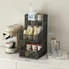 Estante de almacenamiento para tazas de aperitivos de rincón de café de escritorio para sala de estar, almacenamiento de mesa de comedor, organizador de bolsitas de té