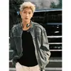Chaqueta de mezclilla retro vintage americana con un toque de alta gama, desgastada y única, corte holgado, chaqueta de marca de moda urbana para hombre