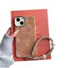 Ins Outono e Inverno Vintage Marrom Pequeno Floral para Apple 16 Capa de Telefone iPhone15ProMax Banhado a Prata 14