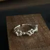 Anillo Minimalista de Moda con Flor de Lazo Estrella Luna Estilo Ins Cool Versátil Exquisito para Mujeres