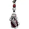 Colgante Llavero Pixiu de Plata Esterlina con Granate para Atraer Riqueza, Colgante de Llave de Coche de Alta Gama y Exquisito, Elegante para Hombres y Mujeres