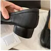 Versión de Piel de Oveja del Mismo Estilo, Aumento de Altura de 4 cm~ Piel de Oveja Curtida al Vegetal Zapatos de Ballet Plisados con Tacón Grueso de Punta Única para Mujer, Primavera y Otoño