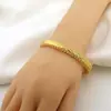 Pulseira de cobre banhada a ouro real de Dubai, moda côncava-convexa, Coringa, joia de abertura de fecho para presente de noiva do Oriente Médio, atacado