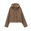 Nueva Chaqueta Cortavientos con Capucha Transpirable a Prueba de Viento de Otoño Holgada para Deportes al Aire Libre Ropa Impermeable para Montañismo Chaqueta para Mujer