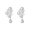 2023 Nuevos Aretes de Perlas de Cuerda de Uva Elegantes Retro Estilo Francés Diseño Nicho Estilo Frío Lujo Ligero para Ir al Trabajo