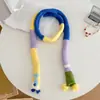 Diseño de nicho coreano y japonés, colores dopamina contrastantes, bufanda de punto fina, cálida y elegante para otoño e invierno