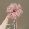 Este Es Imprescindible para Fotos~ Coleta de Malla Atmosférica con Cintas para Mujer, Nuevo Estilo 2026 Coleta Accesorios para el Cabello