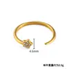 Anillo Abierto de Acero Inoxidable Estilo Europeo y Americano con Diamantes, Joyería Simple y Lujosa de Acero de Titanio, Anillo Versátil Minimalista Apilable para Mujer