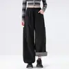 Ropa de Trabajo Estilo Montaña Otoño e Invierno Pantalones Impermeables Pantalones de Senderismo y Montañismo Pierna Curva Pierna Recta Sueltos Casuales Pantalones de Pierna Ancha Cálidos de Forro Polar