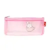 Bolsa de Lápis de Malha Desenho Bingneng Bolsa de Lápis Transparente com Zíper Bolsa para Provas Grande Capacidade Estojo para Lápis Armazenamento de Material Escolar para Estudantes