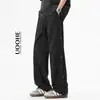 Pantalones casuales UOOHE de seda helada de secado rápido, estilo americano moderno para hombre, verano, finos, transpirables, holgados, rectos, de pierna ancha, largos