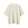 Suéter de Cachemir para Mujer de Manga Corta Otoño e Invierno Nuevo Cuello Alto Medio Manga Corta Color Sólido Jersey Tejido Lana Tejido Suéter Básico