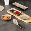 Pratos Pequenos de Melamina para Uso Comercial, Louça para Fondue Estilo Japonês Imitando Porcelana, Molheiras para Churrasco, Pratos de Condimentos com Dois ou Três Compartimentos, Pratos para Molho de Soja e Vinagre