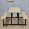 Mesas y Sillas de Comedor de Acero Inoxidable para Cafetería de Campus, Juego de Mesa Integrado para Personal y Estudiantes para 4/6/8 Personas, Fibra de Vidrio para Restaurante