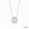 Nova Colar de Aço Inoxidável com Zircônia Estilo Ins Europeu e Americano para Mulheres, Pequeno Pingente de Girassol com Diamante Estilo Fragrante Joias Atacado
