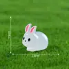 Paisaje en miniatura, creativo y lindo, figura de conejo regordete que brilla en la oscuridad, accesorio de decoración de jardín de musgo DIY, pequeño adorno