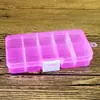 Pequeño organizador de plástico transparente de 10 compartimentos para pendientes de botón extraíbles, componente de clasificación multi-compartimento, caja de almacenamiento para joyería y maquillaje