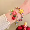 Arco-Íris de Verão ~ Dopamina Fresco Colorido Design de Nicho Doce Arco-Íris Estrela Corda Elástica Pulseira Joia
