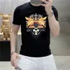 Camiseta de Manga Corta con Cuello Redondo de Gama Alta para Hombre, Nuevo Lujo Accesible de Verano, Camiseta Básica de Media Manga para Hombre Joven, Moderna